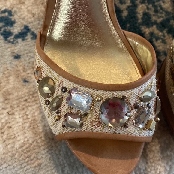 Coach Gold Hanson Jeweled Wedges - Picture 3 of 7